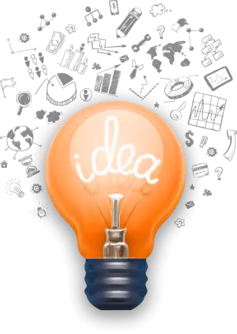 A high-quality business writing service in the USA, offering innovative ideas illuminated by a light bulb.